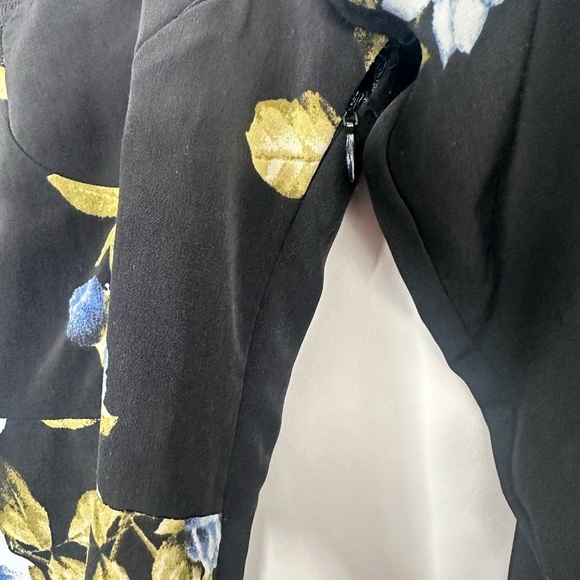 Forever 21 Dress Womens L Black Long Bishop Sleeve Floral. Side‎ zip - Picture 5 of 8